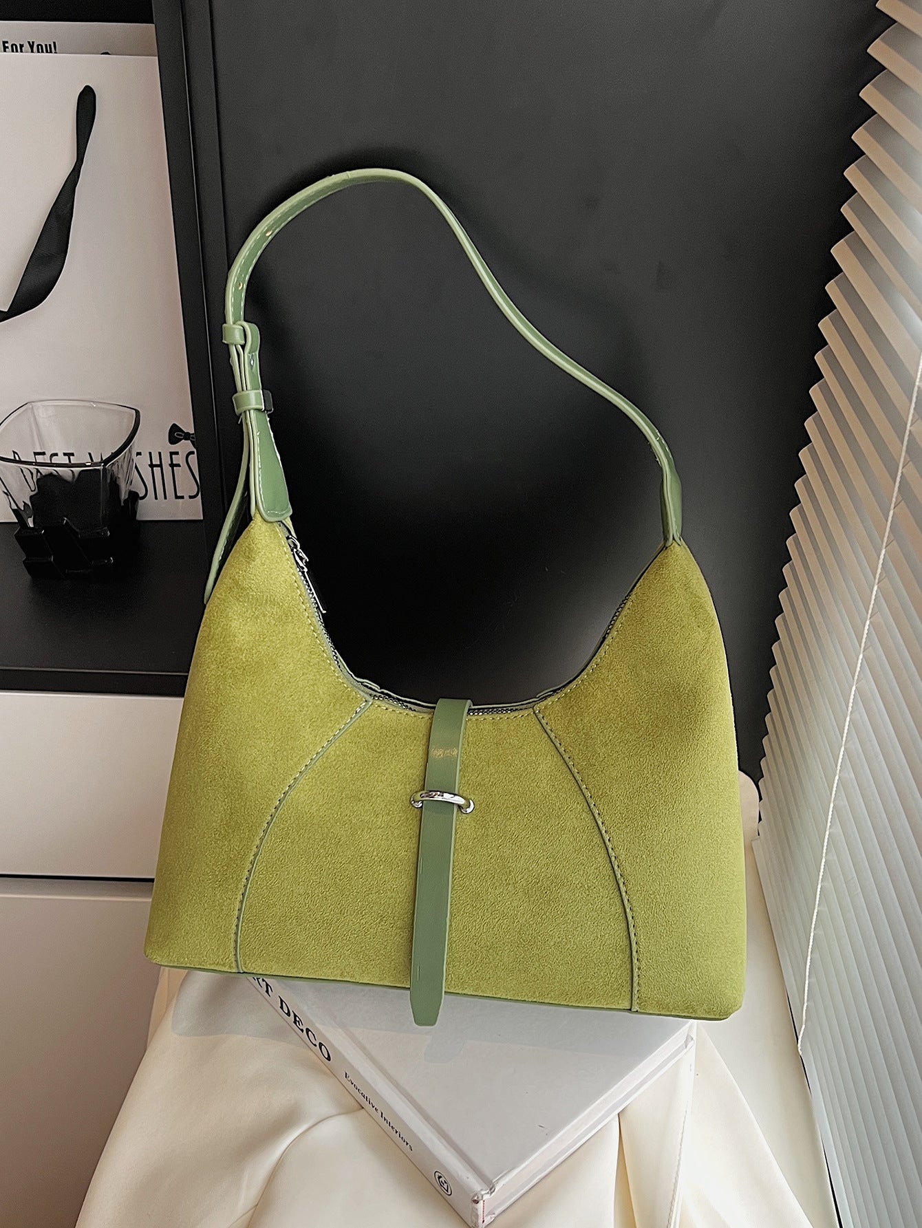 Women's Minority Trendy Fashionable Advanced Suede Large Women's Shoulder Bag