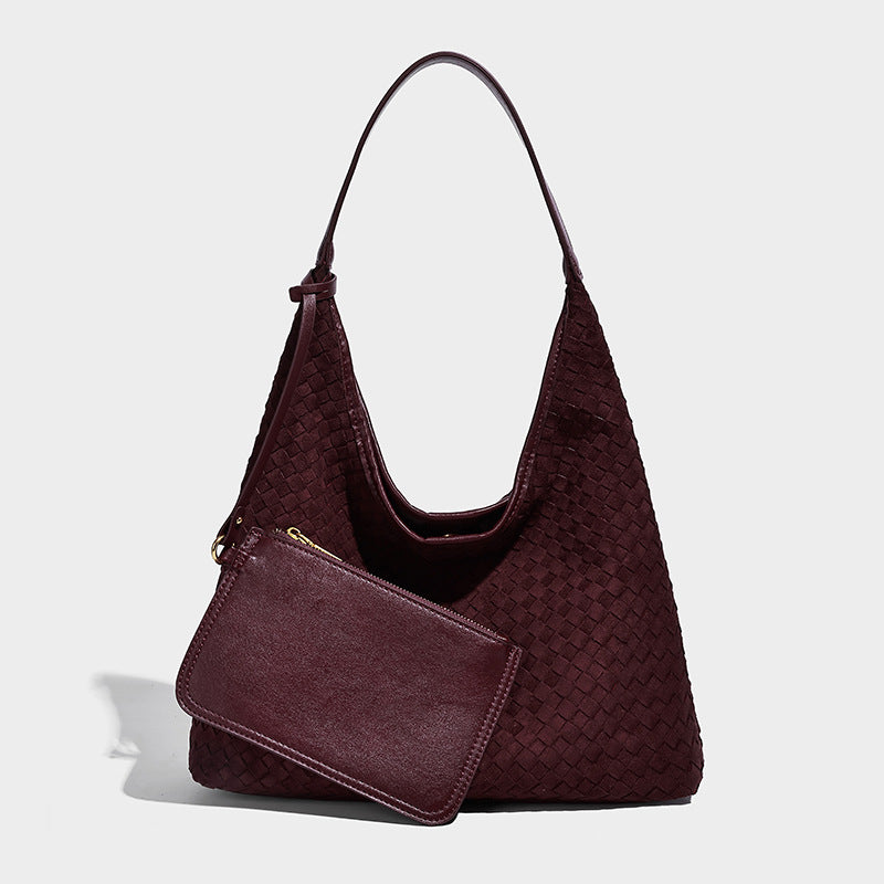 Women's Leather Hand-woven Commuter Simple Large Capacity Design Tote Bag