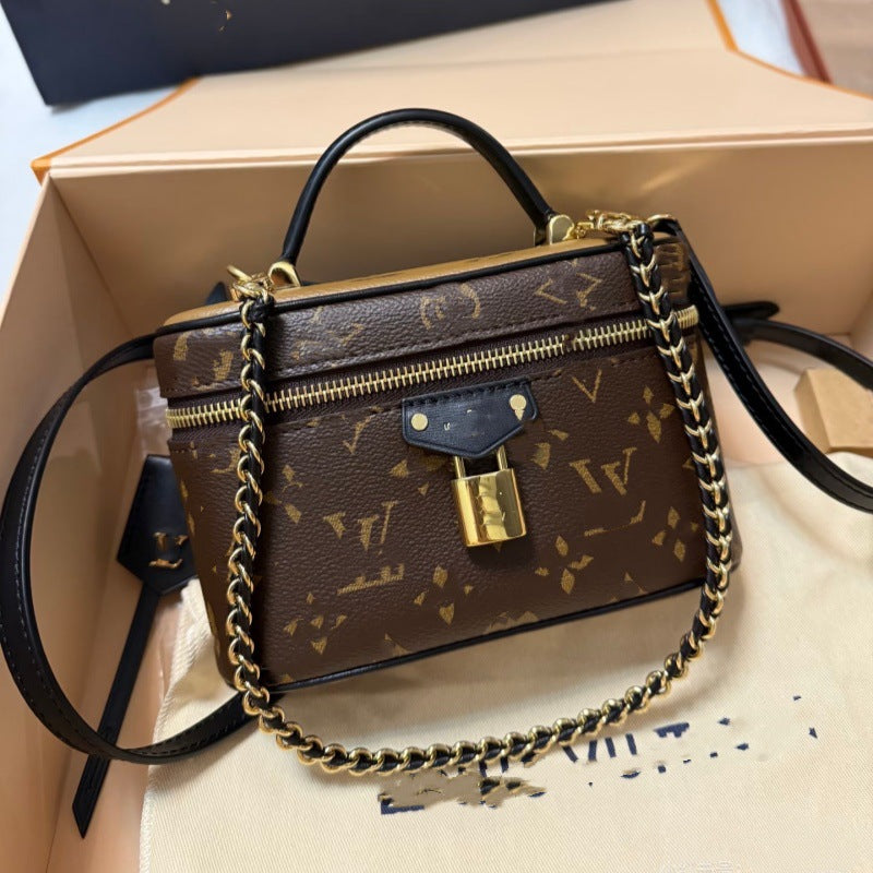 Women's Genuine Leather Presbyopic White Tricolor Fashion Women's Shoulder Bag