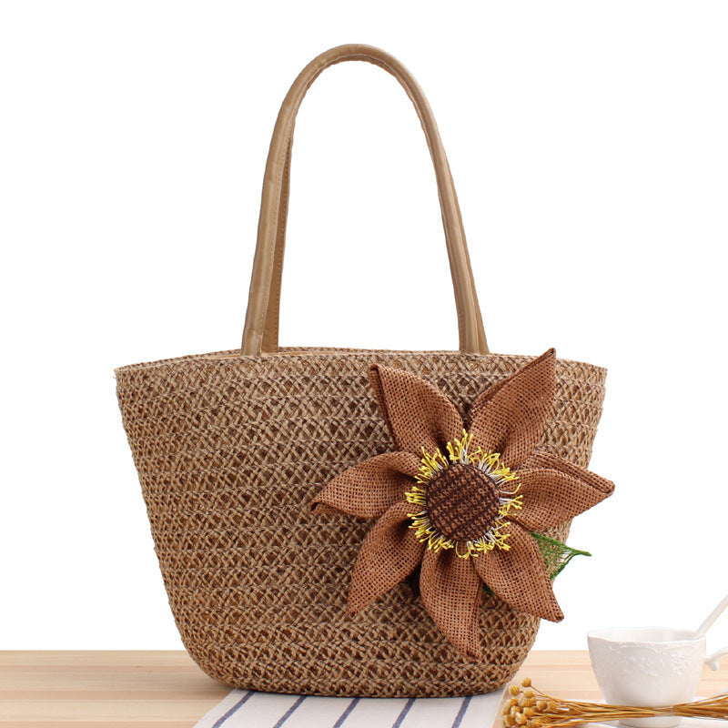 Women's Capacity Woven Simple Fashion For Seaside Women's Shoulder Bag