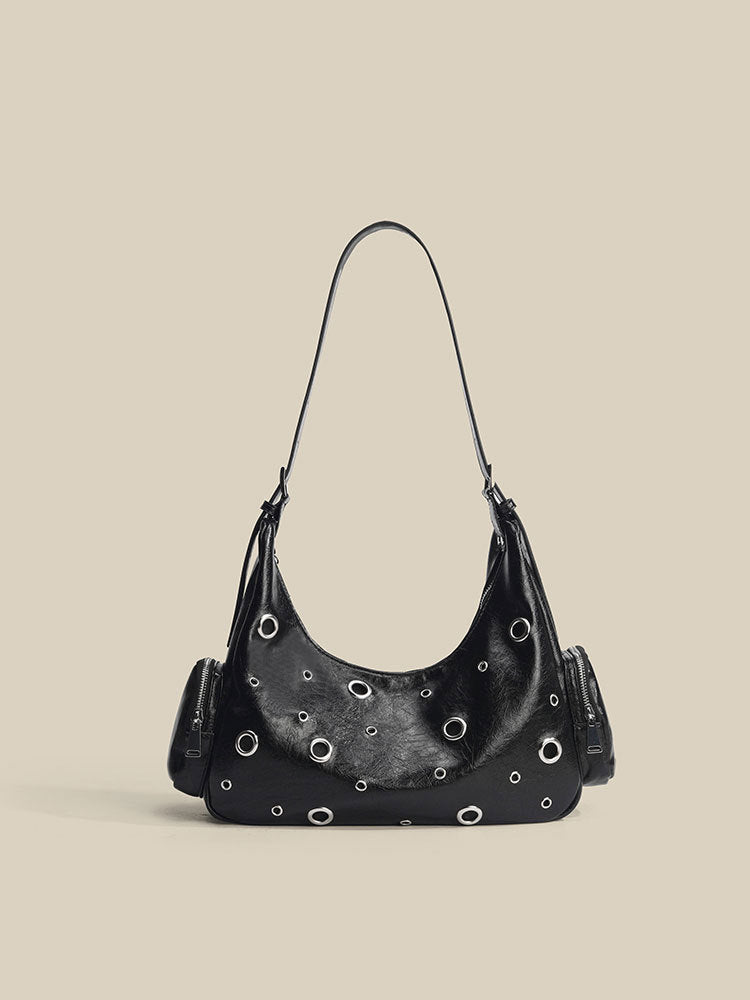 High-grade Rivet Metal Eyelet Fashion City Lady Shoulder Bags
