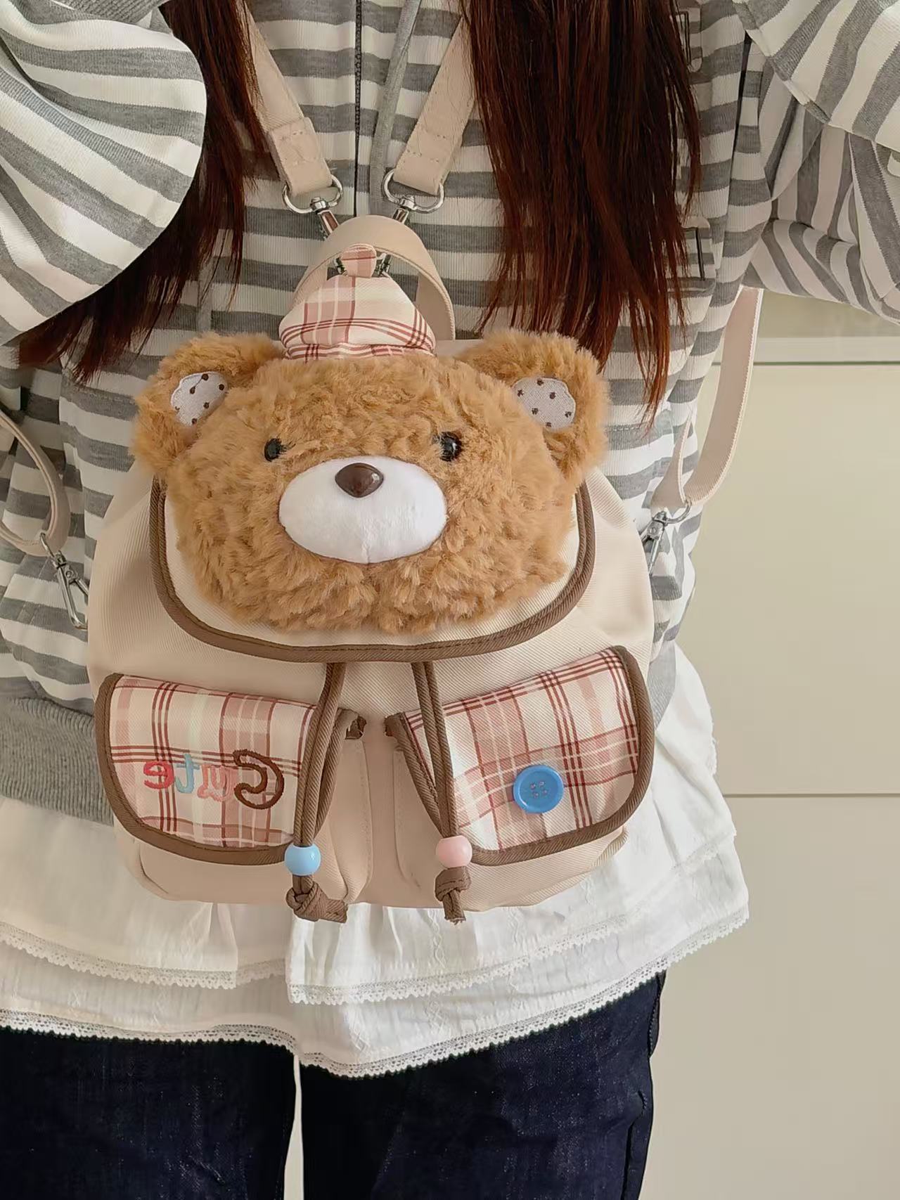 Korean Cartoon Cute Doll Large Capacity For Backpacks