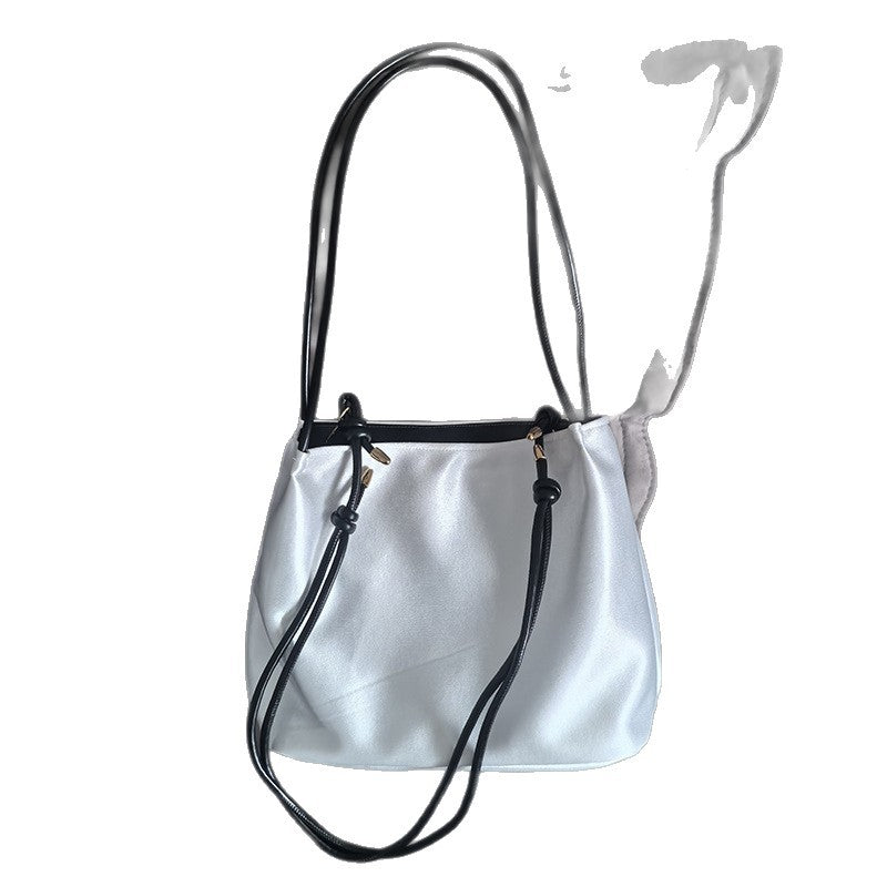 Women's Satin Clutch National Style Literary Blank Floating Bucket Bag