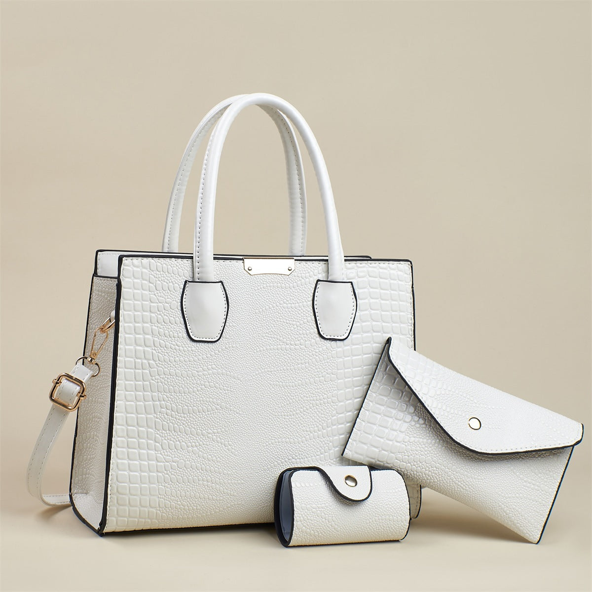 Women's Crocodile Pattern Fashionable Three-piece Large Capacity Women's Shoulder Bag