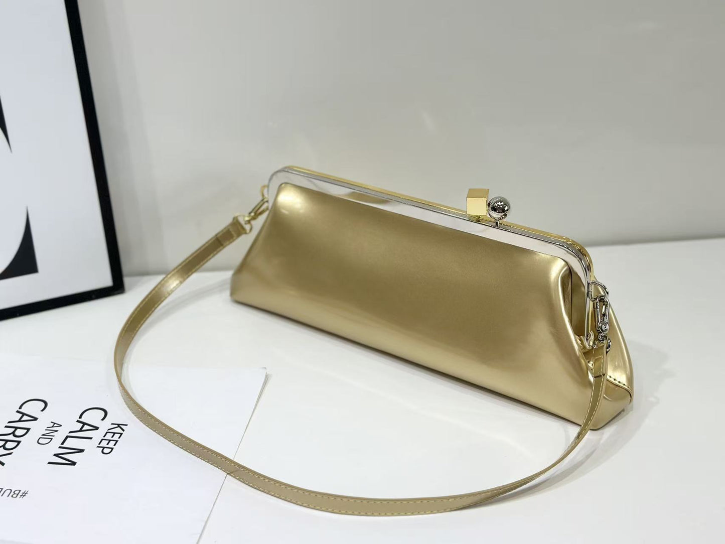 Women's Mirror Baguette Clutch Dress Garment Dinner Women's Shoulder Bag