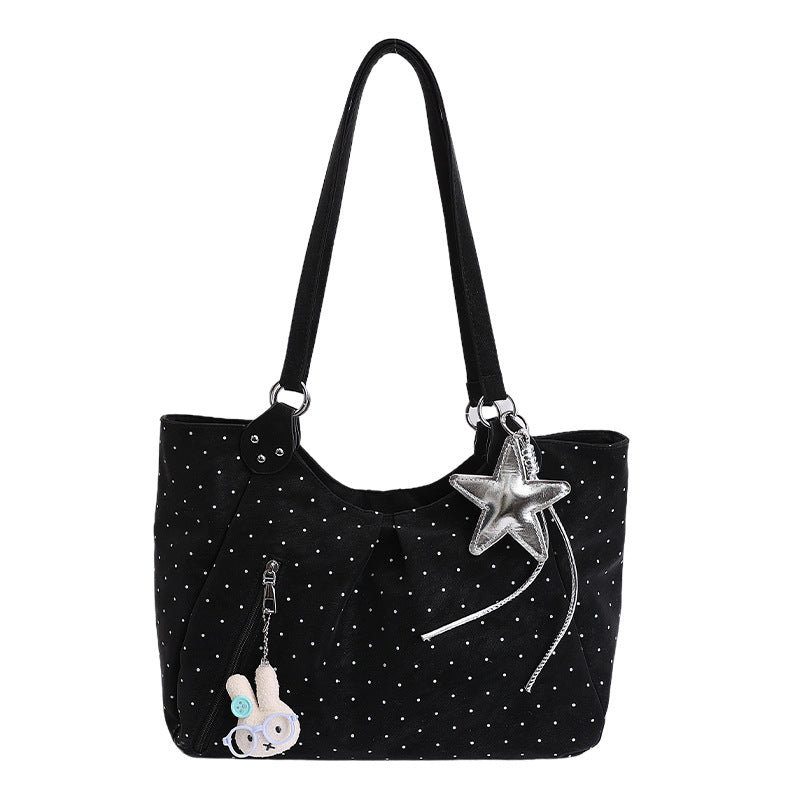 Korean Style Artistic Polka Dot Preppy Personalized Trendy Tote Bag