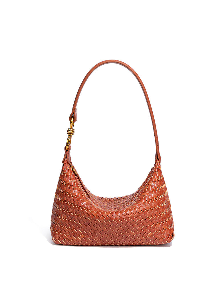 Women's Woven For Early Autumn Elegant Lunch Box Underarm Bag