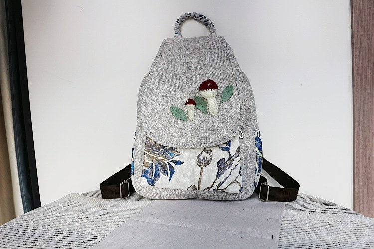 Women's Vintage Printing Wax Line Woven Fresh Women's Backpack