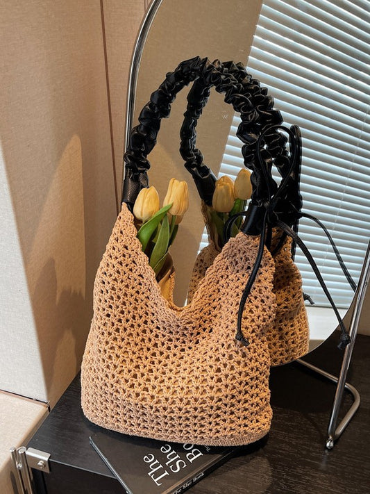 Women's Knitted Woven Idle Style Seaside Holiday Women's Shoulder Bag