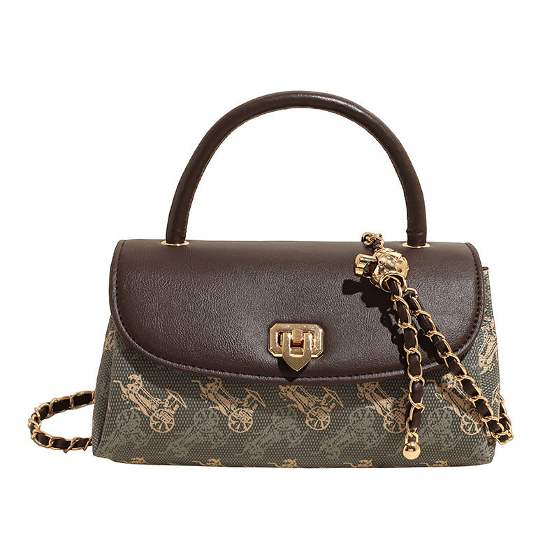 Women's Advanced Texture Printed Korean Style Trendy Chain Bags