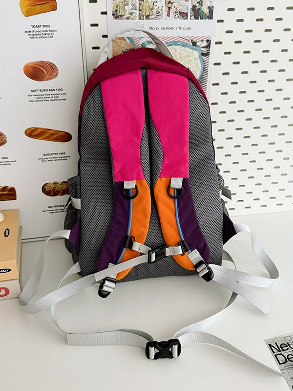 Women's Contrast Color Picnic Korean Lightweight Large Leisure Backpack