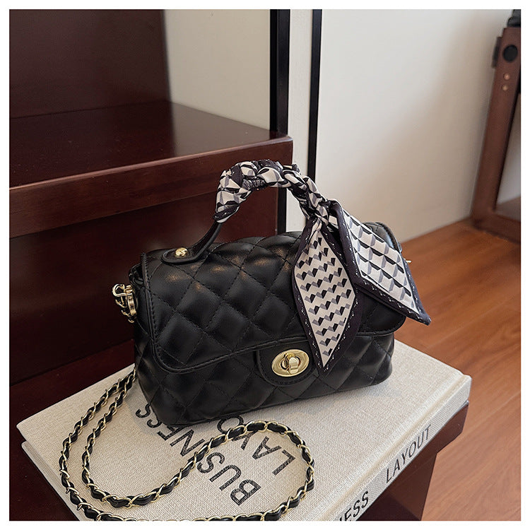 Women's Classic Style Sheepskin Rhombus Chain Portable One Women's Messenger Bag