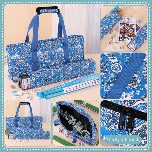 Portable Cashew Mahjong Three-piece Storage Toiletry Makeup Bag