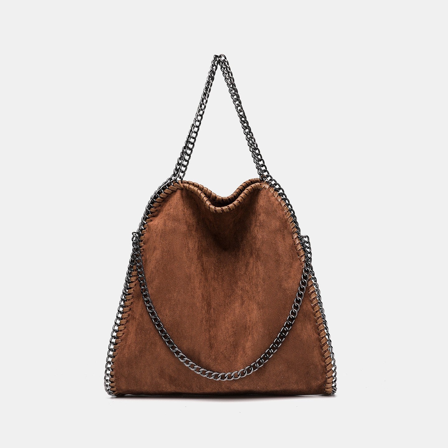 Classy Women's Chain Foldable Portable Suede Tote Bag
