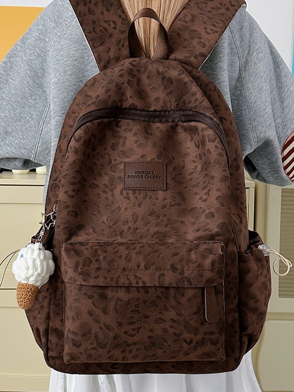 Good-looking Leopard Print Sweet Junior Campus Leisure Backpack