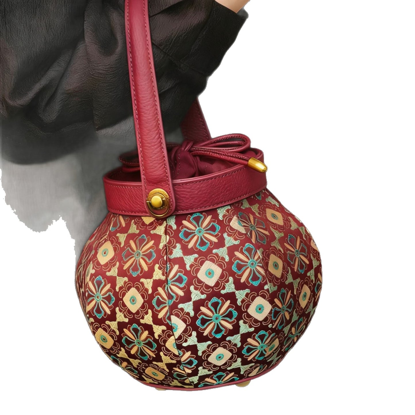 National Style Hand Holding Good-looking Old Chinese Fragrant Cloud Yarn Women's Handbag
