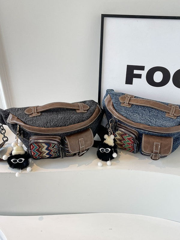 Denim Sail Ethnic Embroidery Trend Dumpling Bags