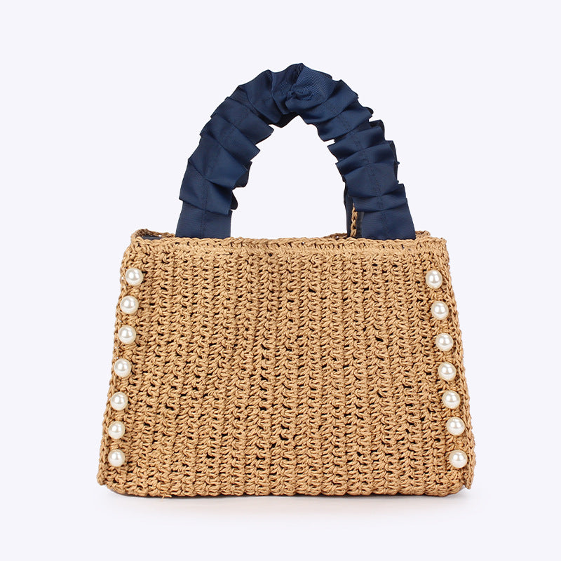 Lace Ribbon Handmade Woven Seaside Holiday Women's Shoulder Bag