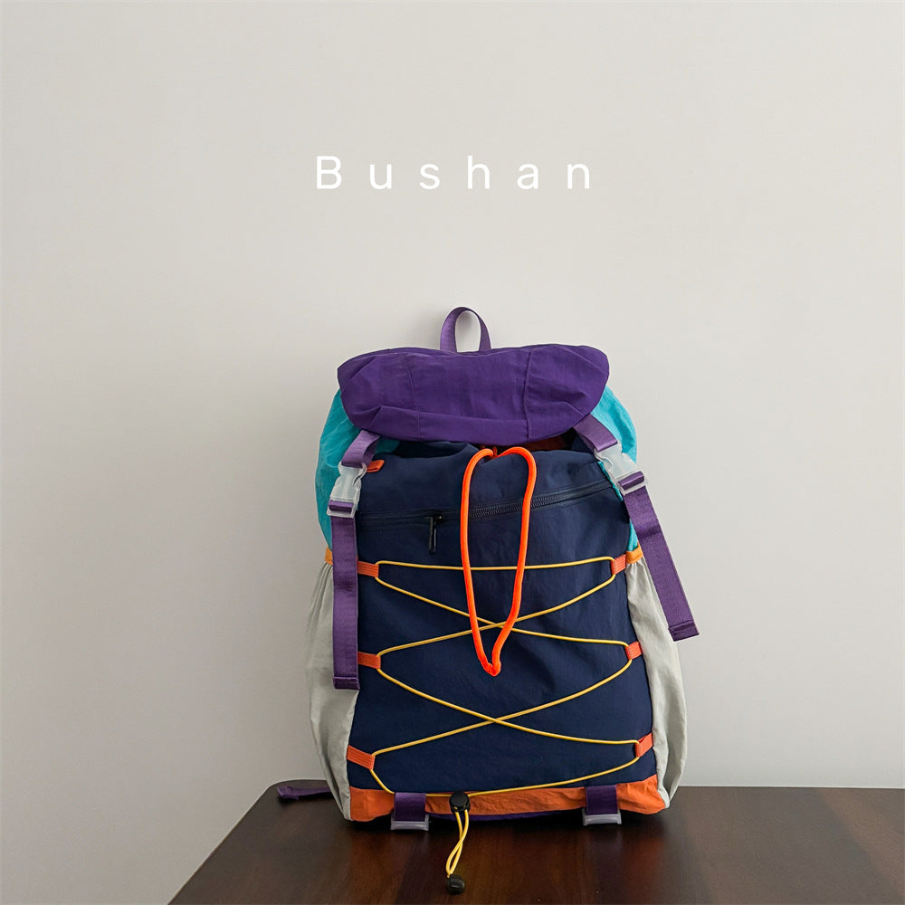 Dopamine Contrast Color Detachable Mori Leisure Sports Backpack