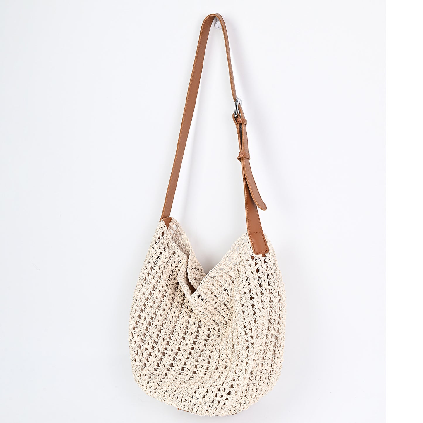 Crochet Vegetable Basket Beach Woven Hollow Lightweight Women's Shoulder Bag