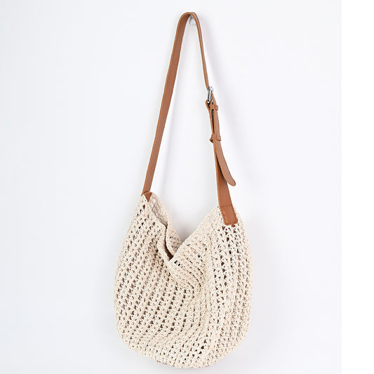 Crochet Vegetable Basket Beach Woven Hollow Lightweight Women's Shoulder Bag