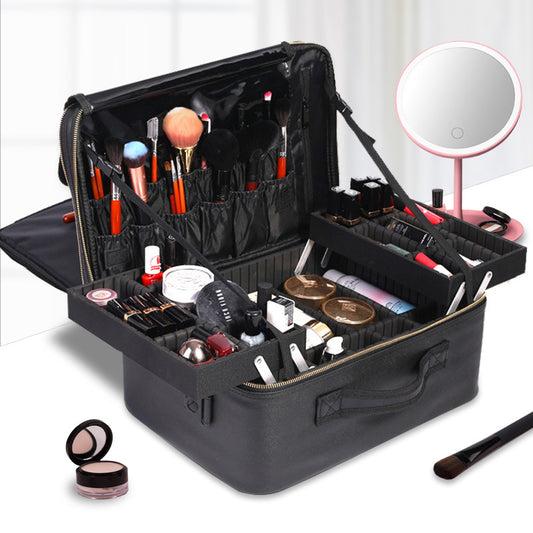 Large Capacity Professional Partition Storage Makeup Portable Nail Tattoo Toolbox Cosmetic Case