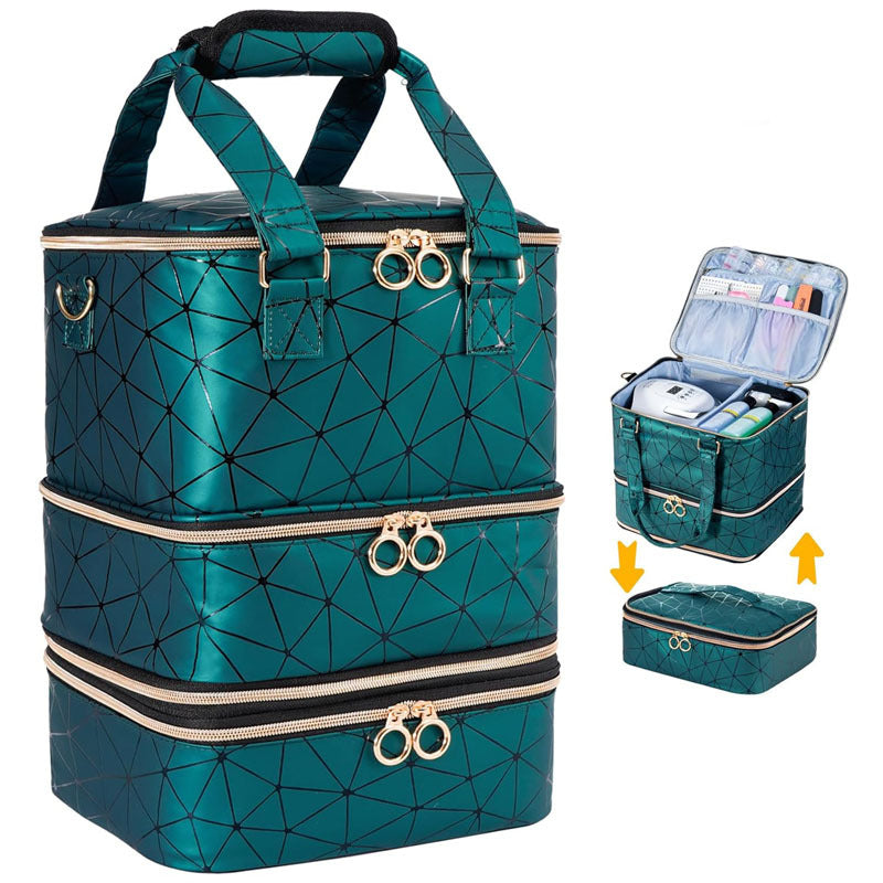Nail Polish Bottles Large Capacity Double Makeup Bag