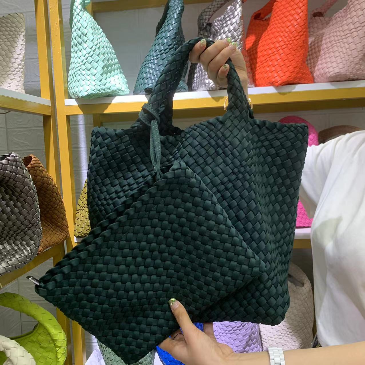 Women's Neoprene Woven Super Large Capacity Hand-woven Bags