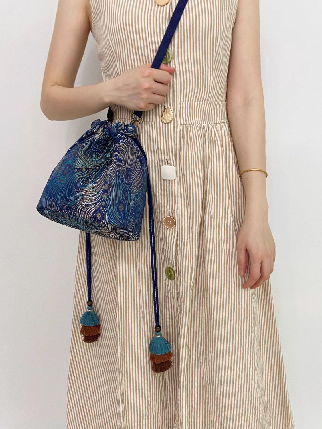 Retro Chinese Style Handmade Large Capacity Cloth Women's Messenger Bag