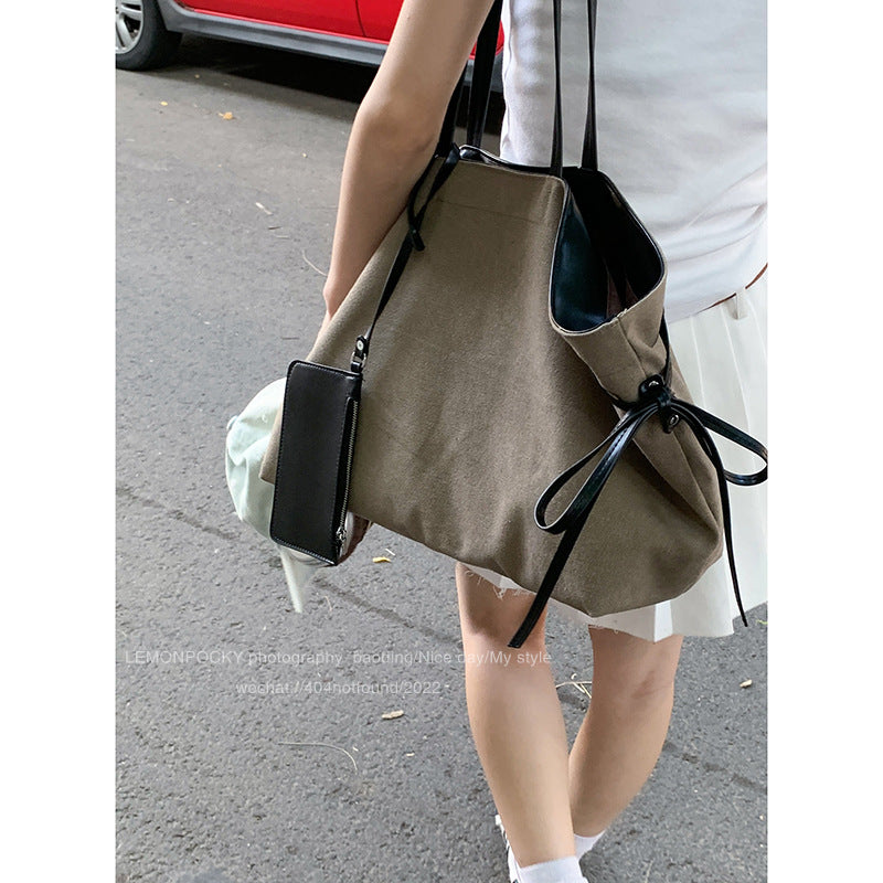 Women's Retro Large Capacity Canvas Simple Portable Tote Bags