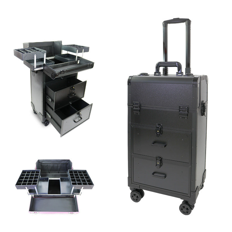 Portable Tattoo Manicure Toolbox Black Makeup Cosmetic Case