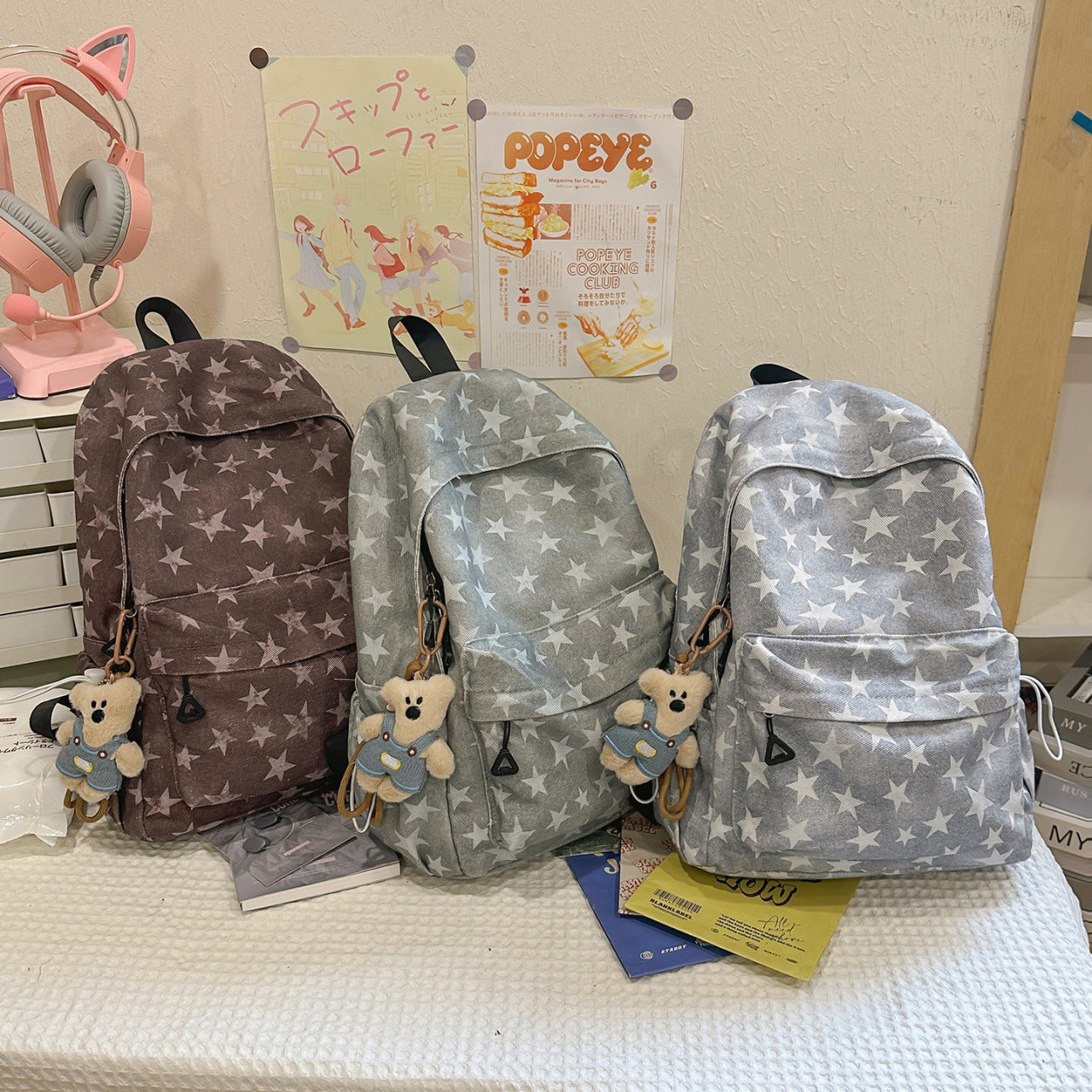 Korean Style Female Good-looking Preppy Junior Large Leisure Backpack