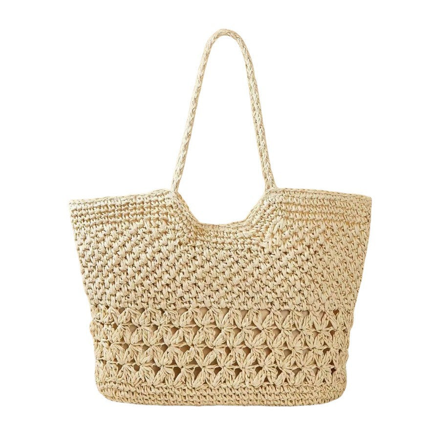 Women's Summer Hollow Woven Seaside Vacation Straw Artistic Crafts Paper Underarm Bag