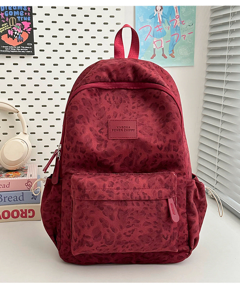 Good-looking Leopard Print Sweet Junior Campus Leisure Backpack