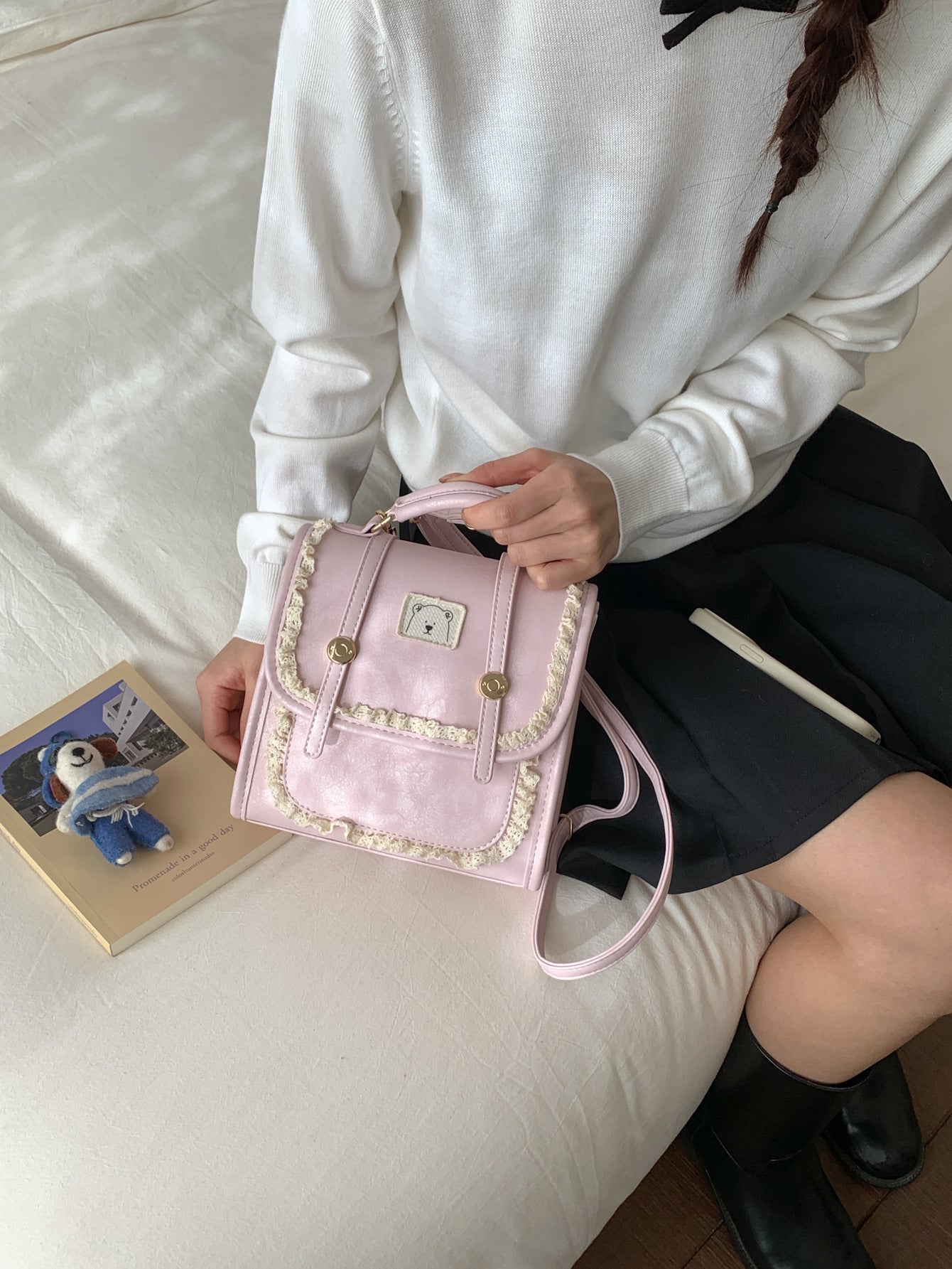 Women's College Style Niche Sweet Lace Fashionable Women's Backpack