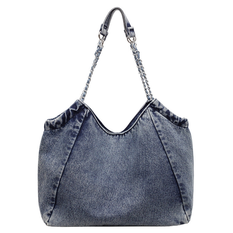 Women's Denim Fashion Retro Large Capacity Underarm Women's Shoulder Bag