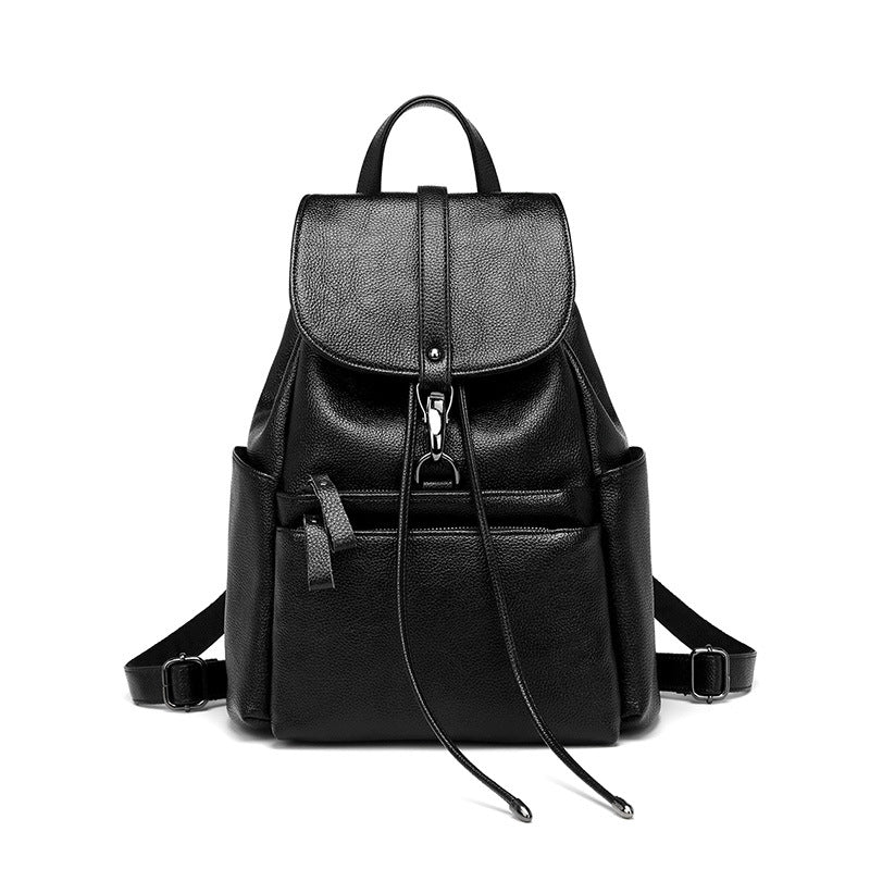Women's Korean Style Cowhide Soft Leather Trendy Women's Backpack