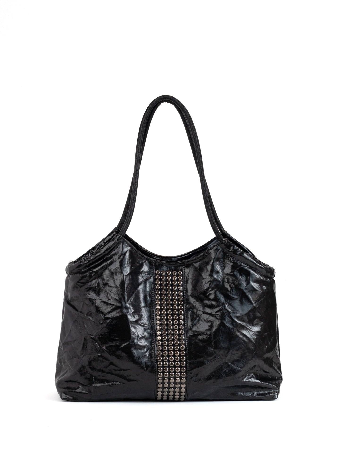 Black Color Pleats Large Capacity Totes High-grade American Hot Portable Tote Bag