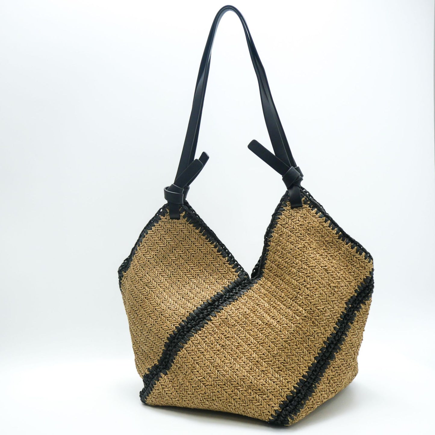 One Straw High Sense Woven Black Edge Large Capacity Tote Bag