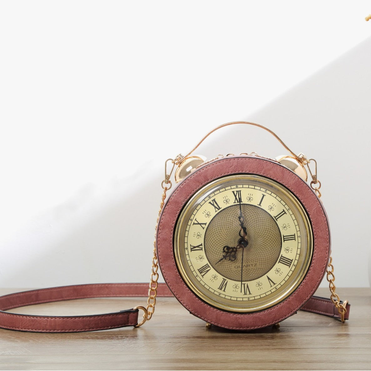 Personalized Creative Retro Antique Clock Round Women's Shoulder Bag