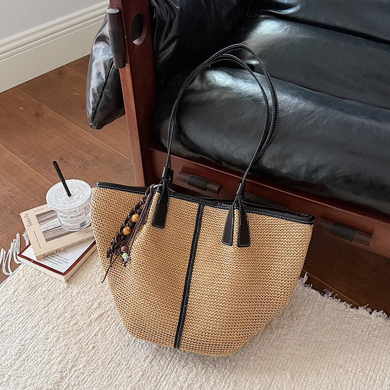 Women's French Straw Summer Fashion Simple Large Bags