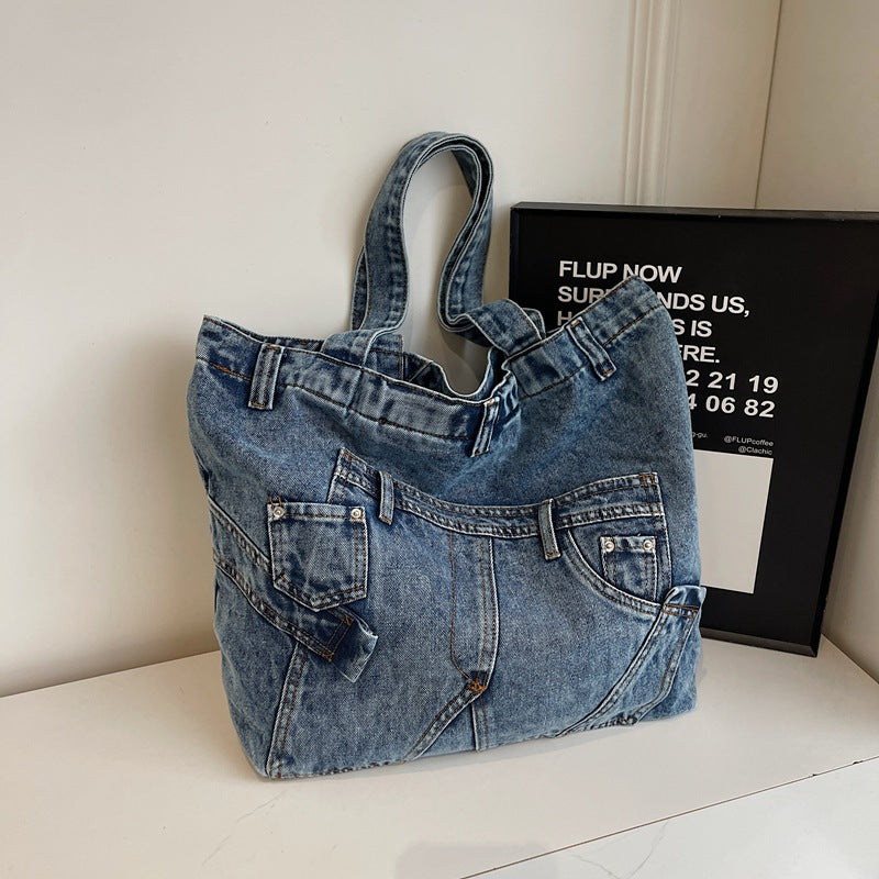 Women's Korean Spring Fashion Wash Denim Personalized Bags