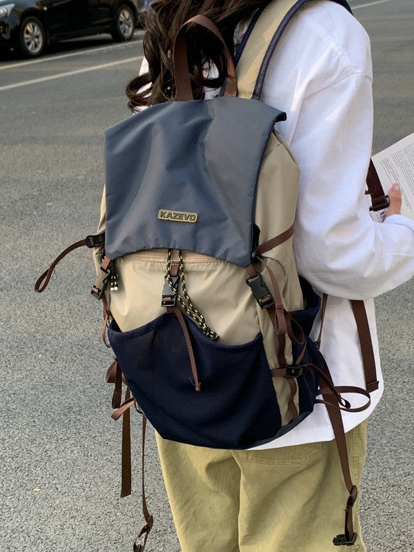 Burden Reduction Hiking Couple Large Capacity Contrast Leisure Backpack