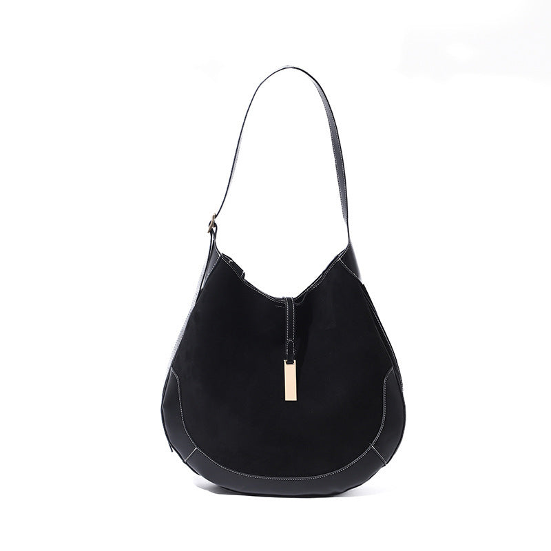 Retro Large Capacity Totes Dumpling Portable Selenodont Suede Women's Messenger Bag