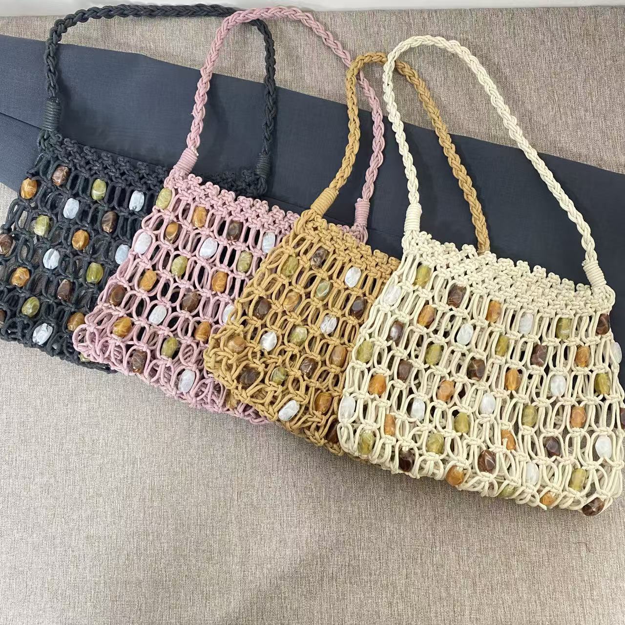 Women's Hand-woven Beads Summer Hollow Mesh Beach Women's Handbag
