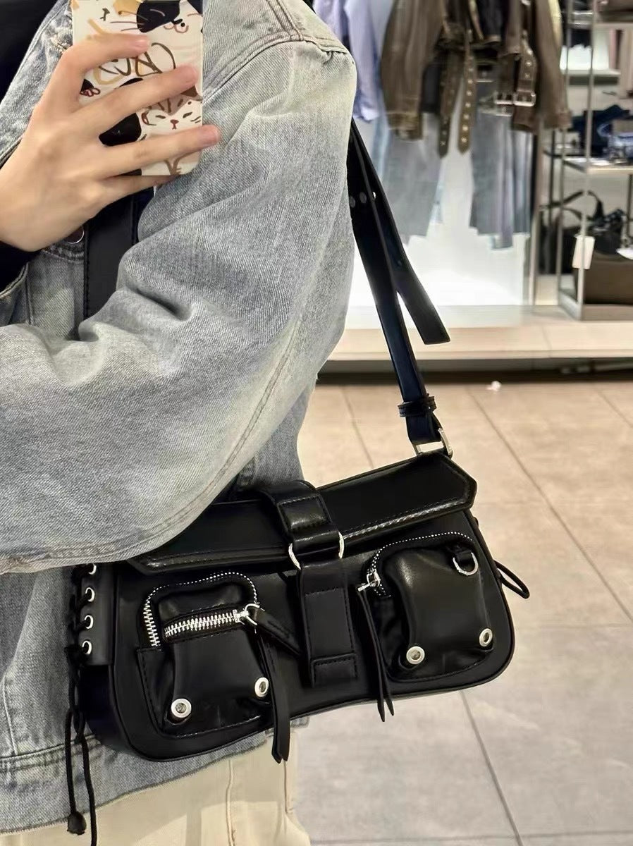 Women's Texture Trendy Cool Hot Underarm Baguette Bags