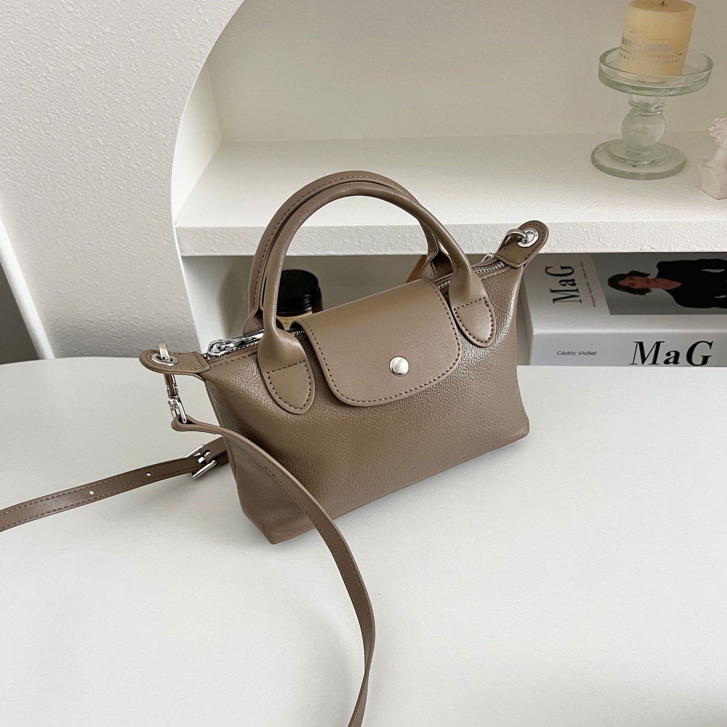 Women's Leather Niche First Layer Cowhide Large Women's Messenger Bag