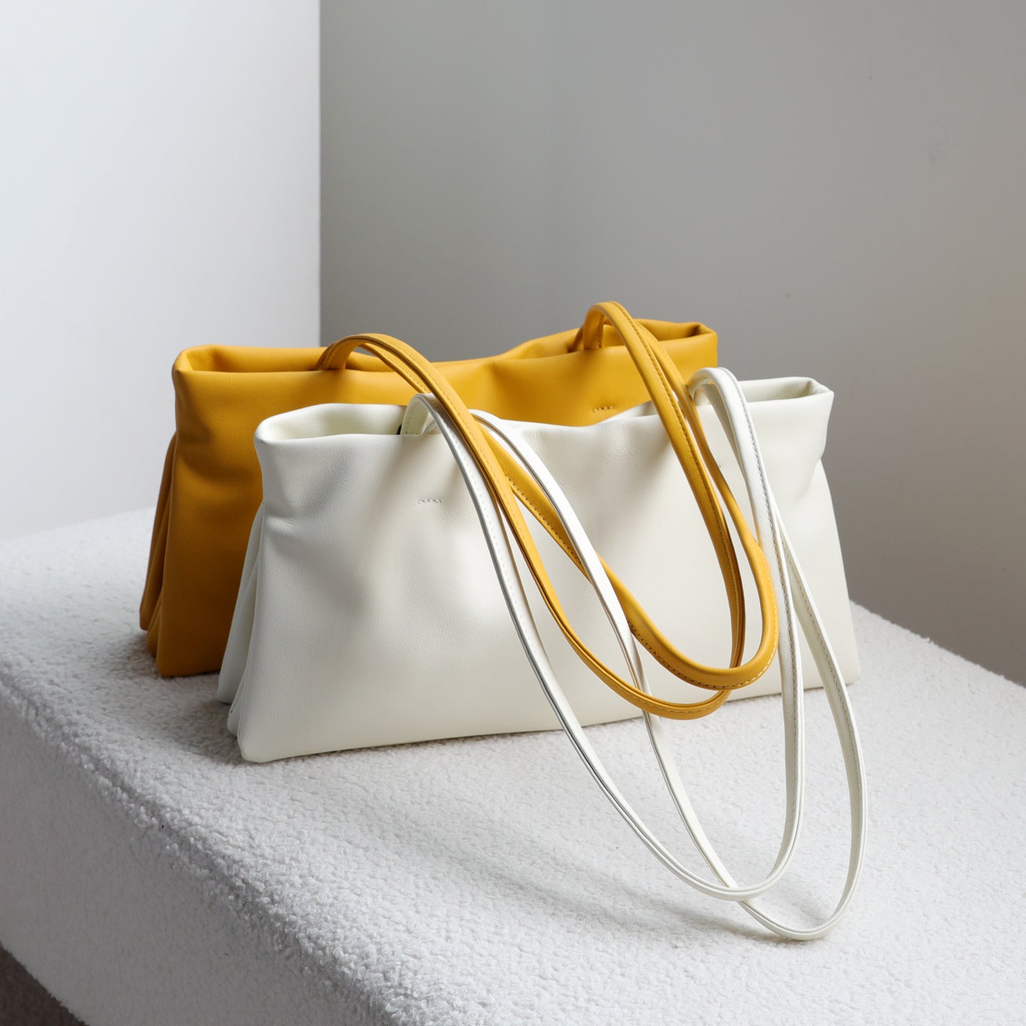 Women's Simple Style Soft First Layer Cowhide Underarm Bag