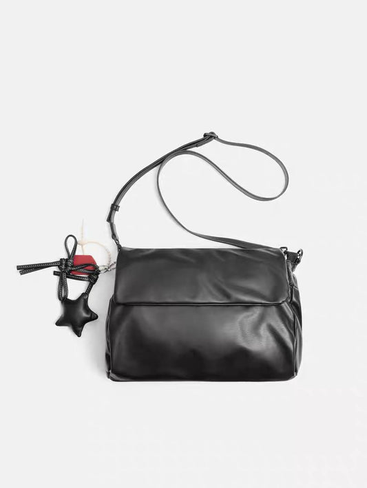Women's & Men's Leather Flip Large Capacity Hobo Men's Messenger Bag