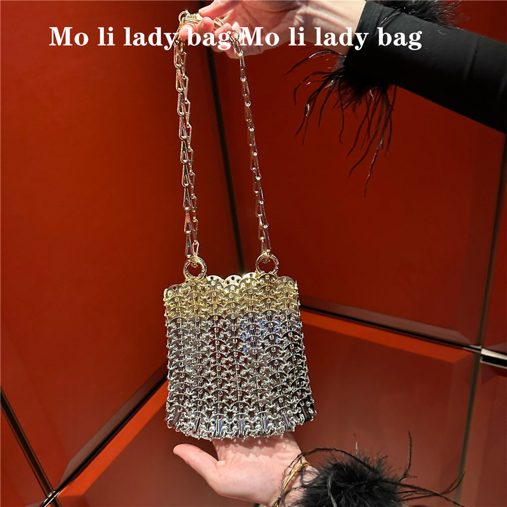 Retro Ancient Modern Popular Sier Shiny Metal Bags